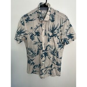 Quiksilver‎ Men Medium Modern Fit Pattern Hawaiian Shirt Button Up Short Sleeves